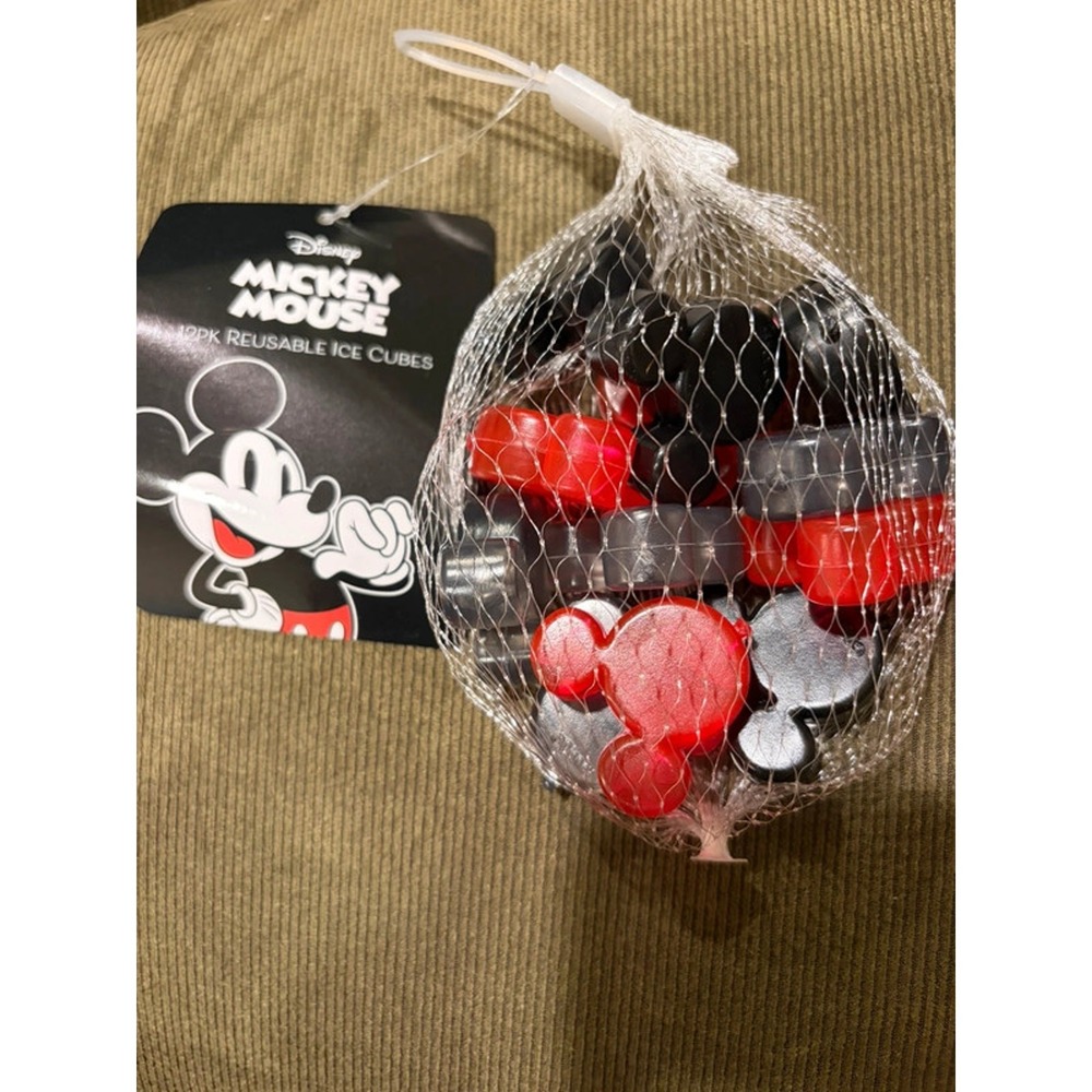 Disney Mickey Mouse 12pc Reusable Ice Cubes Red Black Drink‎ Chillers NEW 2026